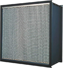 Made in USA - 24" High x 30" Wide 11-1/2" Deep, 99.99% Capture Efficiency, HEPA Air Filter - Microfiber Paper Media, Galvanized Steel Frame, 500 FPM Max, 2,000 CFM, 180°F Max, Use with Hospitals & Clean Rooms - USA Tool & Supply