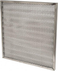 Made in USA - 20" Noml Height x 20" Noml Width x 1" Noml Depth, 71% Capture Efficiency, Permanent Air Filter - MERV 7, Aluminum Cloth & Mesh, Integrated Aluminum Frame, 300 Max FPM, 800 CFM, For Any Unit - USA Tool & Supply