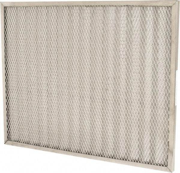 Made in USA - 20" Noml Height x 25" Noml Width x 1" Noml Depth, 71% Capture Efficiency, Permanent Air Filter - MERV 7, Aluminum Cloth & Mesh, Integrated Aluminum Frame, 300 Max FPM, 800 CFM, For Any Unit - USA Tool & Supply