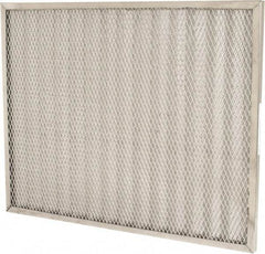 Made in USA - 20" Noml Height x 25" Noml Width x 1" Noml Depth, 71% Capture Efficiency, Permanent Air Filter - MERV 7, Aluminum Cloth & Mesh, Integrated Aluminum Frame, 300 Max FPM, 800 CFM, For Any Unit - USA Tool & Supply