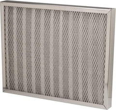 Made in USA - 16" Noml Height x 20" Noml Width x 2" Noml Depth, 76% Capture Efficiency, Permanent Air Filter - MERV 7, Aluminum Cloth & Mesh, Integrated Aluminum Frame, 300 Max FPM, 1,000 CFM, For Any Unit - USA Tool & Supply