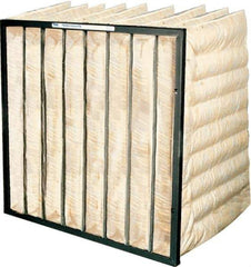 PrecisionAire - 24" Noml Height x 12" Noml Width x 36" Noml Depth, Synthetic Bag Air Filter - MERV 14, 80 to 85% Capture Efficiency, Steel Frame, 1,000 CFM, 180°F Max, Use with Universal Holding Frames - USA Tool & Supply