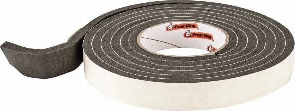 Frost King - 10' Long x 1" Wide, High Density Foam Tape Weatherstripping - Rubber Foam - USA Tool & Supply