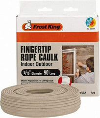 Frost King - 90' Long, Rope Caulk Weatherstripping - Gray - USA Tool & Supply