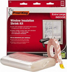 Frost King - 210" Long x 62" Wide, Indoor Shrink Film and Tape Weather Kit Weatherstripping - Clear Plastic - USA Tool & Supply