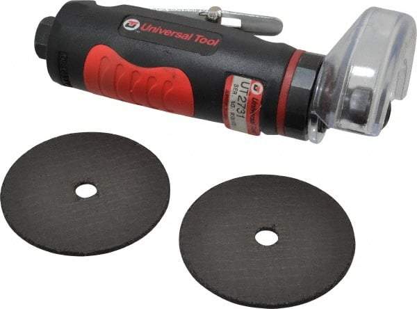 Universal Tool - 2-7/8" Wheel Diam, 22,000 RPM, Pneumatic Cutoff & Cutoff-Grinder Tool - Straight Handle - USA Tool & Supply