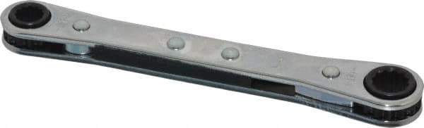 Lang - 1/4" x 5/16" 12 Point Ratcheting Box Wrench - Double End, 4-1/2" OAL, Steel - USA Tool & Supply