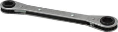 Lang - 7/16" x 1/2" 6 Point Ratcheting Box Wrench - Double End, 6-7/8" OAL, Steel - USA Tool & Supply
