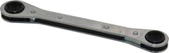 Lang - 1/2" x 9/16" 6 Point Ratcheting Box Wrench - Double End, 6-7/8" OAL, Steel - USA Tool & Supply