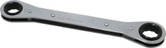 Lang - 5/8" x 3/4" 12 Point Ratcheting Box Wrench - Double End, 8-1/8" OAL, Steel - USA Tool & Supply