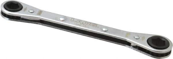 Lang - 9mm x 10mm 6 Point Ratcheting Box Wrench - Double End, 5-1/2" OAL, Steel - USA Tool & Supply