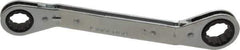 Lang - 5/8" x 3/4" 12 Point Reversible Ratcheting Offset Box Wrench - Double End, 8" OAL, Steel, 25° Offset - USA Tool & Supply