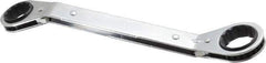 Lang - 13/16" x 15/16" 12 Point Reversible Ratcheting Offset Box Wrench - Double End, 9-1/8" OAL, Steel, 25° Offset - USA Tool & Supply