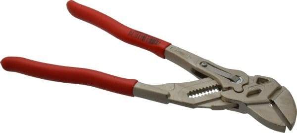 Knipex - 10" OAL, Pipe Wrench Tongue & Groove Pliers - Smooth Smooth Jaws, Standard Head - USA Tool & Supply