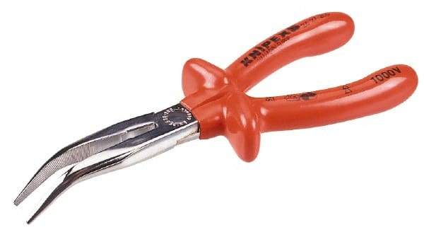 Knipex - 8" Long, 2-11/16" Jaw Length, Long Reach Bent Nose Plier - Side Cutter - USA Tool & Supply