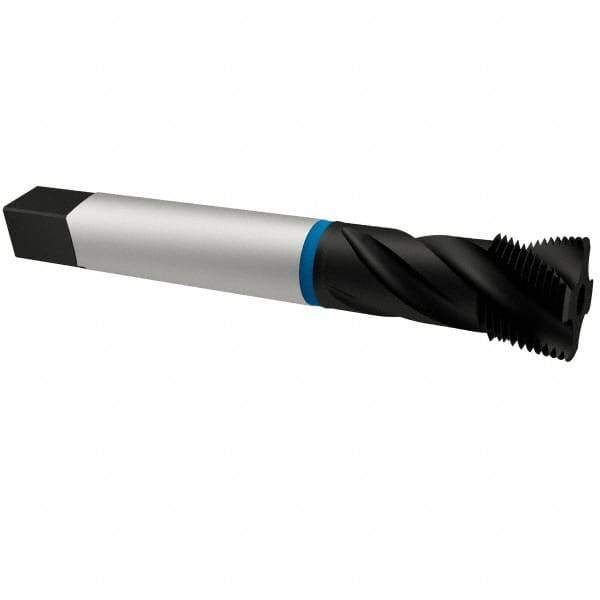 Emuge - 7/8-14 UNF 4 Flute 2B Modified Bottoming Spiral Flute Tap - Cobalt, Oxide Finish, 4.921" OAL, Right Hand Flute, Right Hand Thread, Series Enorm-VA - USA Tool & Supply