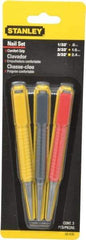 Stanley - 3 Piece, 1/32 to 3/32", Nail Punch Set - Comes in Carded - USA Tool & Supply