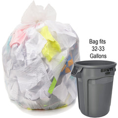 33 gal, .90 mil, Natural, 33″ × 39″ - Case of 150, Revolution Bag Hercules Recycled Low Density Can liners - USA Tool & Supply