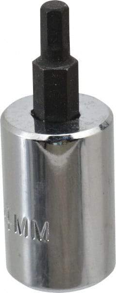 Proto - 3/8" Drive, 4mm Hex Bit Socket - 1-49/64" OAL, 3/4" Bit Length - USA Tool & Supply