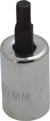 Proto - 3/8" Drive, 5mm Hex Bit Socket - 1-49/64" OAL, 3/4" Bit Length - USA Tool & Supply