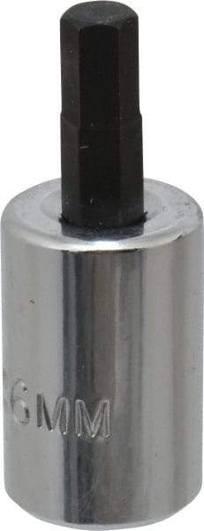 Proto - 3/8" Drive, 6mm Hex Bit Socket - 1-49/64" OAL, 3/4" Bit Length - USA Tool & Supply