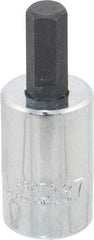 Proto - 3/8" Drive, 7mm Hex Bit Socket - 1-49/64" OAL, 3/4" Bit Length - USA Tool & Supply