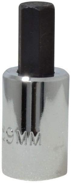 Proto - 3/8" Drive, 9mm Hex Bit Socket - 1-49/64" OAL, 3/4" Bit Length - USA Tool & Supply