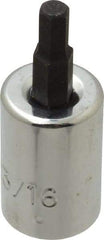 Proto - 3/8" Drive, 3/16" Hex Bit Socket - 1-13/16" OAL, 3/4" Bit Length - USA Tool & Supply