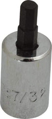 Proto - 3/8" Drive, 7/32" Hex Bit Socket - 1-13/16" OAL, 3/4" Bit Length - USA Tool & Supply
