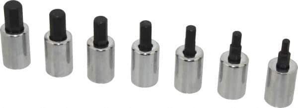 Proto - 7 Piece 3/8" Drive Metric Hex Bit Socket Set - 4 to 10mm Hex - USA Tool & Supply