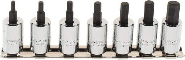 Proto - 7 Piece 3/8" Drive Inch Hex Bit Socket Set - 1/8 to 3/8" Hex - USA Tool & Supply