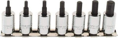 Proto - 7 Piece 3/8" Drive Inch Hex Bit Socket Set - 1/8 to 3/8" Hex - USA Tool & Supply