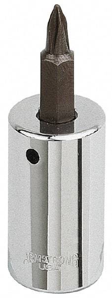 Armstrong - 1/4" Drive, T27 Torx Bit Socket - 1-9/16" OAL - USA Tool & Supply