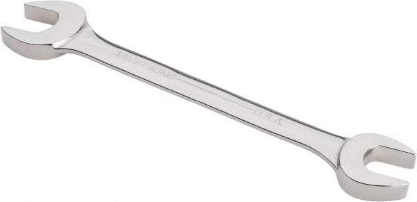 Armstrong - 5/8" x 3/4" Standard Open End Wrench - 7-7/8" OAL, Double End, Chrome Finish, 15° Head Angle - USA Tool & Supply