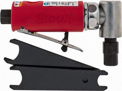 Sioux Tools - 1/4" Collet, Angle Handle, Straight Air Die Grinder - 20,000 RPM, Front Exhaust, 16 CFM, 0.3 hp, 6.21 bar, 1/4 NPT - USA Tool & Supply