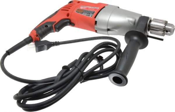 Milwaukee Tool - 120 Volt 1/2" Keyed Chuck Electric Hammer Drill - 0 to 20,000 & 0 to 40,000 BPM, 0 to 1,350 & 0 to 2,500 RPM, Reversible - USA Tool & Supply