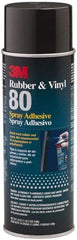 3M - 19 oz Aerosol Yellow Spray Adhesive - High Tack, 300°F Heat Resistance, 28 Sq Ft Coverage, High Strength Bond, 30 min Max Bonding Time, Flammable, Series Rubber & Vinyl 80 - USA Tool & Supply