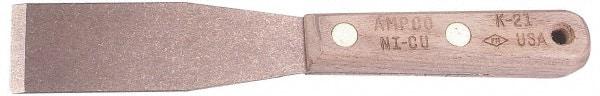 Ampco - 3-1/2" Wide Nickel Copper Putty Knife - Flexible, Wood Handle, 8-1/2" OAL - USA Tool & Supply