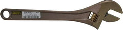 Ampco - 1-1/2" Jaw Capacity, 12" Nonsparking Adjustable Wrench - Aluminum Bronze, Plain Finish - USA Tool & Supply