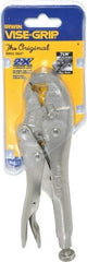 Irwin - 7" OAL Locking Jaw Locking Pliers - 7/16 to 3/4" Jaw Opening, Standard Handle - USA Tool & Supply