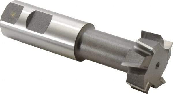 Keo - 1-15/32" Cut Diam, 5/8" Cut Width, 25/32" Neck Diam, 1" Shank Diam, 4-7/16" OAL, High Speed Steel T-Slot Cutter - Uncoated, 3/4" Bolt, Staggered Teeth, 8 Teeth, Weldon Flat - USA Tool & Supply