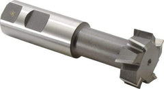 Keo - 1-15/32" Cut Diam, 5/8" Cut Width, 25/32" Neck Diam, 1" Shank Diam, 4-7/16" OAL, High Speed Steel T-Slot Cutter - Uncoated, 3/4" Bolt, Staggered Teeth, 8 Teeth, Weldon Flat - USA Tool & Supply