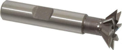 Keo - 3/4" Diam x 3/16" Width of Cut, 45° Included Angle, High Speed Steel Dovetail Cutter - 3/8" Shank Diam, 1-9/16" Shank Length, 2-1/8" Overall Length, Weldon Flat, Uncoated - USA Tool & Supply