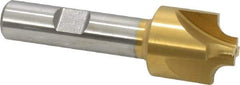 Keo - 3/16" Radius, 7/8" Mill Diam, 4 Flute High Speed Steel Corner Rounding End Mill - Single End, TiN Finish, 3/8" Tip Diam, 2-15/16" OAL, 1/2" Shank Diam - USA Tool & Supply