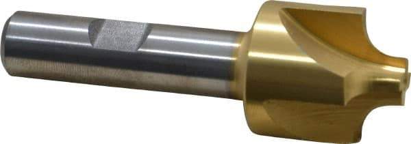 Keo - 1/4" Radius, 1" Mill Diam, 4 Flute High Speed Steel Corner Rounding End Mill - Single End, TiN Finish, 3/8" Tip Diam, 3" OAL, 1/2" Shank Diam - USA Tool & Supply