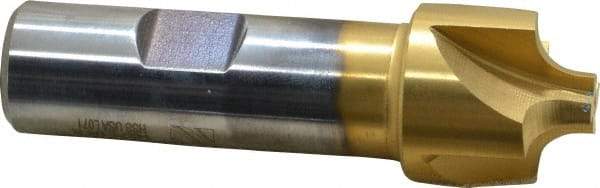 Keo - 1/4" Radius, 1" Mill Diam, 4 Flute High Speed Steel Corner Rounding End Mill - Single End, TiN Finish, 3/8" Tip Diam, 3-1/4" OAL, 3/4" Shank Diam - USA Tool & Supply