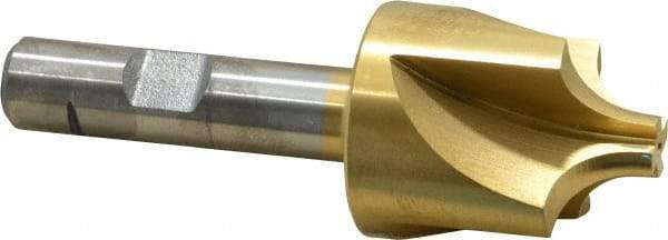 Keo - 3/8" Radius, 1-1/4" Mill Diam, 4 Flute High Speed Steel Corner Rounding End Mill - Single End, TiN Finish, 3/8" Tip Diam, 3-1/2" OAL, 1/2" Shank Diam - USA Tool & Supply