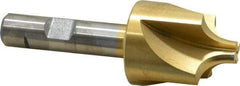 Keo - 3/8" Radius, 1-1/4" Mill Diam, 4 Flute High Speed Steel Corner Rounding End Mill - Single End, TiN Finish, 3/8" Tip Diam, 3-1/2" OAL, 1/2" Shank Diam - USA Tool & Supply