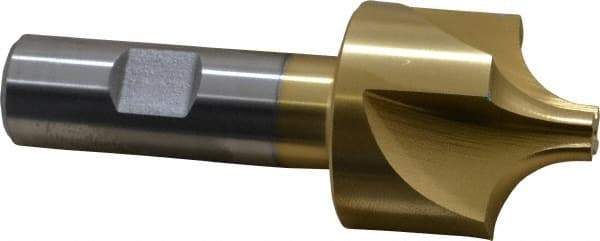 Keo - 1/2" Radius, 1-1/2" Mill Diam, 4 Flute High Speed Steel Corner Rounding End Mill - Single End, TiN Finish, 3/8" Tip Diam, 3-7/8" OAL, 3/4" Shank Diam - USA Tool & Supply