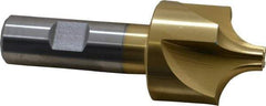 Keo - 1/2" Radius, 1-1/2" Mill Diam, 4 Flute High Speed Steel Corner Rounding End Mill - Single End, TiN Finish, 3/8" Tip Diam, 3-7/8" OAL, 3/4" Shank Diam - USA Tool & Supply